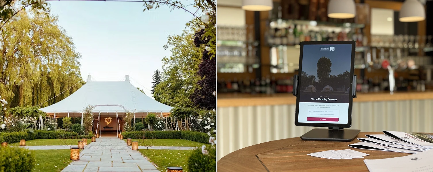 Quiz kiosks helping a wedding venue win corporate event business.