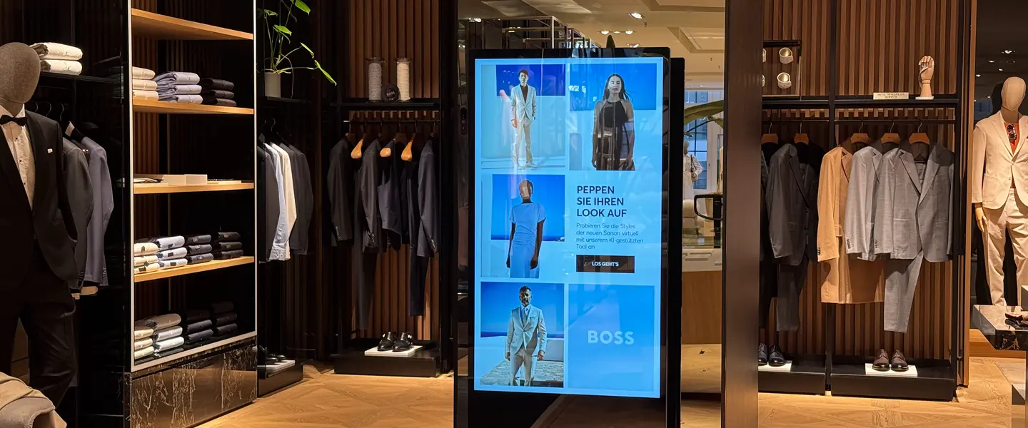 Virtual styling kiosk for men's suits in store
