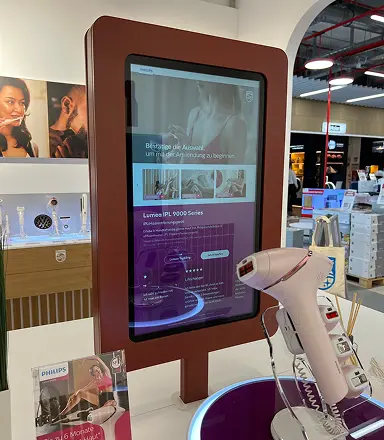 Lumea IPL 9000 Series interactive kiosk display
