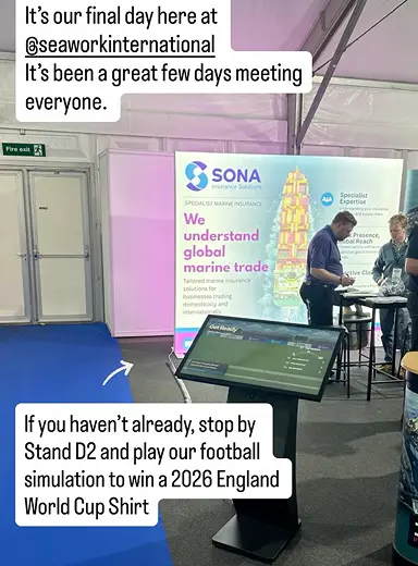 Social post promoting the Stand D2 football game to win a 2026 England World Cup shirt
